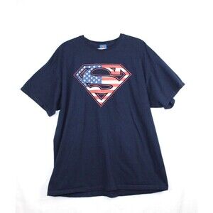 Superman T-Shirt Size 2XL Heather  Blue DC Comics Graphic Cotton Short Sleeve